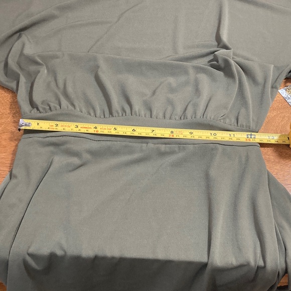 😍Best Price😍NWT Kensie Olive Green Boat Neck Tie Waist Shift Dress Short Sleeves - Picture 12 of 13